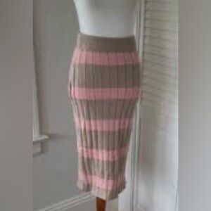 Hem & Thread Cozy Neopolitan high waist winter woman’s skirt  Pink & Brown